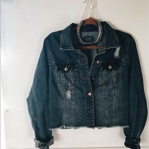 Frayed denim jacket